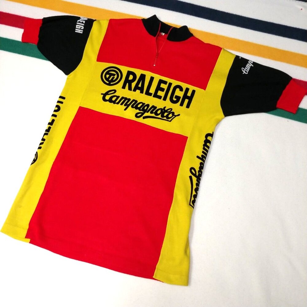 True Vintage 70s 80s Raleigh Campagnolo Cycling Jersey Agu Sport Italy Size 5